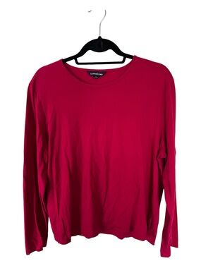 XL Lands' End Long Sleeve Crewneck Top - Raspberry